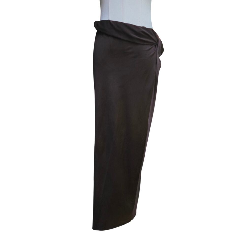 NEW Commense Womens Brown Twist Waist Maxi Skirt M Cover-Up Boho Chic Romantic